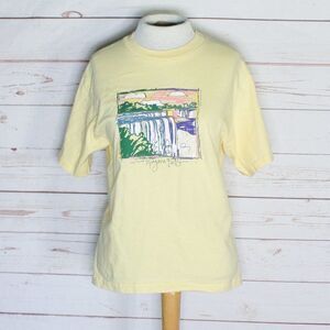 Vintage Niagara Falls Carol Hagan Yellow‎ T-Shirt Single Stitch Small